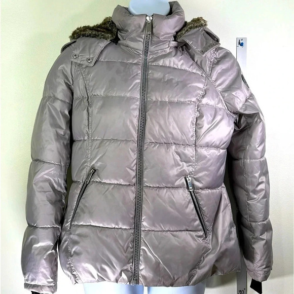 HFX silver Parka with Faux Rabbit lined hood size XL - Picture 1 of 8